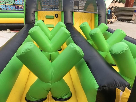 ইভেন্ট বাধা রেস প্রাপ্তবয়স্কদের জন্য PVC Tarpaulin পোর্টেবল Inflatable বাধা কোর্স