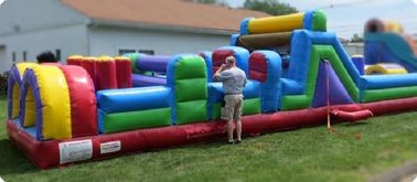 দৈত্য পুল Inflatable বাধা কোর্স 40 ফুট কিডস Obstacle কোর্স জল স্লাইড