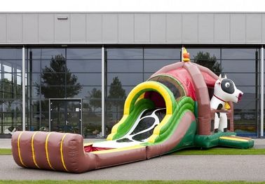 লোগো প্রিন্টিং আউটডোর Inflatable কম্বো ফার্ম গ্লাস ইভেন্ট জন্য স্লাইড