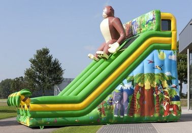 বৃহত্তর গোরিলা কমার্শিয়াল inflatable স্লাইড সবুজ Inflatable ড্রি স্লাইড বিনোদন জন্য