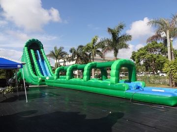 36 ফুট সম্পূর্ণ হલ્ક Inflatable জল স্লাইড সবুজ লম্বা ক্রেজি সঙ্গে ওয়েট স্লাইড