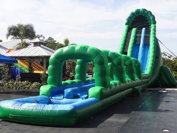 36 ফুট সম্পূর্ণ হલ્ક Inflatable জল স্লাইড সবুজ লম্বা ক্রেজি সঙ্গে ওয়েট স্লাইড