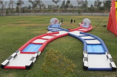 বিস্ময়কর Inflatable Zorb বল রেস ট্র্যাক পিভিসি / টিপিইউ উপাদান Inflatable বহিরঙ্গন গেম