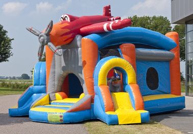 প্লেন Ballcanon টেকসই পিভিসি Inflatable কম্বো Bounce হাউস কাস্টমাইজড