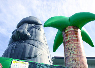 Tiki দ্বীপ থিমযুক্ত 28 ফুট Inflatable আরোহণ ওয়াল পার্টি গেম