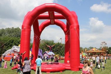 নিরাপদ 4 ব্যক্তি প্রাপ্তবয়স্ক Inflatable গেম লাল Inflatable Bungee জাম্পিং