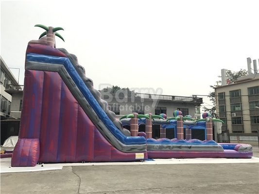 বেগুনি গ্রীষ্মমন্ডলীয় জঙ্গল Inflatable জল স্লাইড বাণিজ্যিক গ্রেড