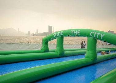 জনপ্রিয় 300 মিটার লং কারজী বিশাল inflatable স্লাইড এয়ার সিল পিভিসি Tarpaulin