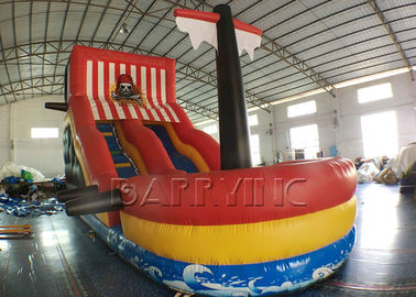 লাল Inflatable পাইরেট নৌকা / Inflatable পাইরেট জাহাজ মজা শহর Inflatable খেলার মাঠ