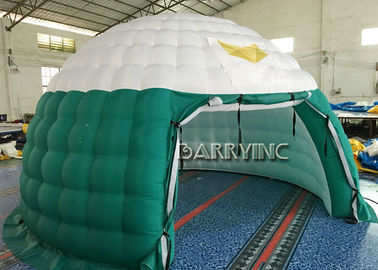 পার্টি / ইভেন্টের জন্য সবুজ হোয়াইট এয়ার ডুম অ্যাডমিন Inflatable Tents PVC Fabrics