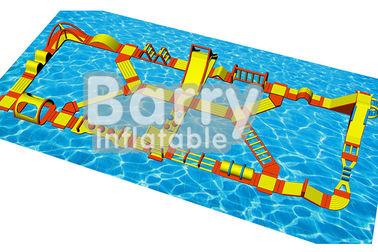 0.9 মিমি প্লেটো পিভিসি Tarpaulin সঙ্গে জল গেম Inflatable ভাসমান Obstacle কোর্স