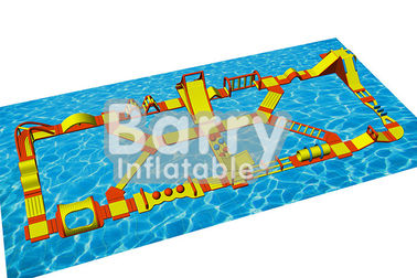0.9 মিমি প্লেটো পিভিসি Tarpaulin সঙ্গে জল গেম Inflatable ভাসমান Obstacle কোর্স