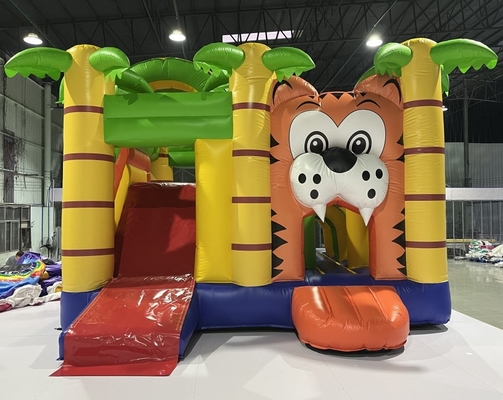 PVC Tarpaulin Inflatable Bouncy Castles Inflatable জাম্পিং হাউস লায়ন ডিজাইন