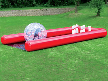 মজার কাস্টম জায়েন্ট Inflatable স্পোর্টস গেমস Zorb বল সঙ্গে মানুষের বোলিং পিনের