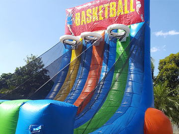 0.55 পিভিসি Tarpaulin Inflatable ইন্টারেক্টিভ গেম দৈত্য Inflatable বাস্কেটবল Hoop