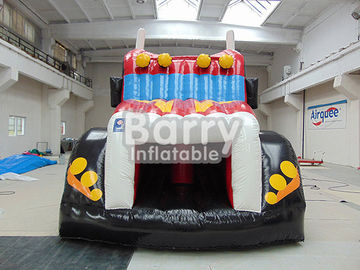 বহিরঙ্গন দৈত্য আকর্ষণীয় লাল Inflatable ফায়ার ট্রাক বাউন্সি Obstacle কোর্স
