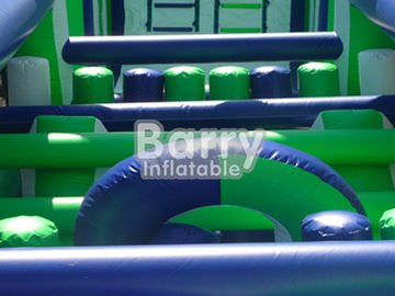 সবুজ Inflatable অ্যাসল্ট কোর্স বাধা প্ললা 0.55 মিমি পিভিসি উপাদান টেকসই