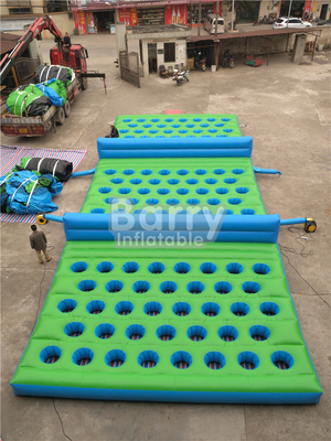 পাগল 0.55 পিভিসি সবুজ inflatable 5K রান রেস প্রাপ্তবয়স্কদের জন্য কম্বো জাম্পার ভাড়া