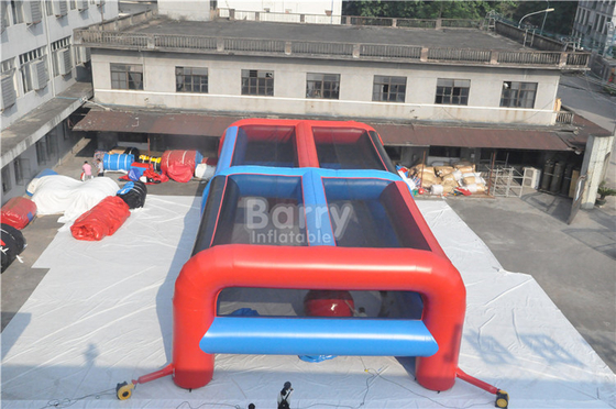 লাল বা কাস্টমাইজড ইভেন্ট 5k inflatable obstacles কোর্স ডাবল সেলাই