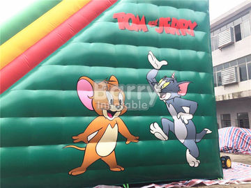 টম / জ্যাক 14m দৈর্ঘ্য ডাবল লেন স্লিপ এয়ার ব্লোয়ার সঙ্গে Inflatable শুকনো স্লাইড