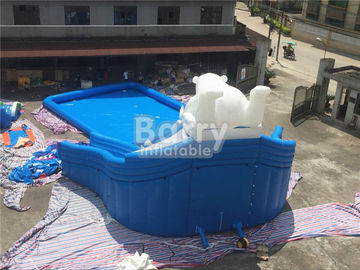 EN14960 0.55 মিমি পিভিসি Tarpaulin উপাদান সঙ্গে খালেদা Bear দৈত্য Inflatable জল পার্ক