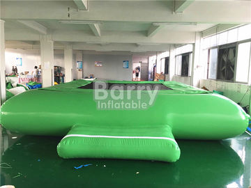 সবুজ inflatable জল খেলনা জল পার্ক সরঞ্জাম ভাসমান জন্য জল ট্রামপোলাইন