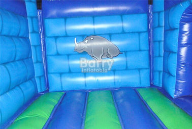 স্লাইড সহ মিকি মাউস Inflatable বাউন্সার নীল inflatable জাম্পিং হাউস