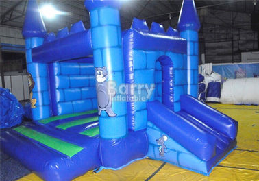 স্লাইড সহ মিকি মাউস Inflatable বাউন্সার নীল inflatable জাম্পিং হাউস