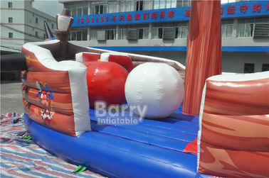 আকর্ষনীয় বাণিজ্যিক Inflatable কম্বো পাইরেট জাহাজ, বাধা কোর্স সহ বাউন্সি কাসল স্লাইড