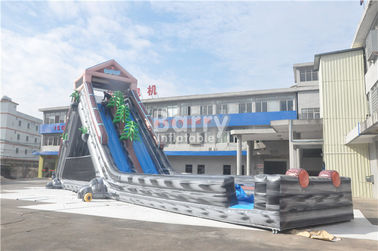 গ্রে সামার বাণিজ্যিক স্প্ল্যাশ দৈত্য Inflatable জল স্লাইড 25x4.3x9.5M