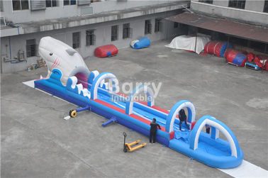 0.55 মিমি পিভিসি Tarpaulin কিডস জন্য Inflatable জল স্লাইড, কাস্টম Sharp Inflatable স্লিপ এন স্লাইড
