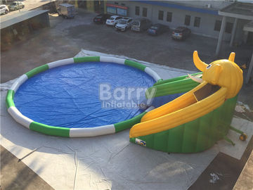 0.55 মিমি পিভিসি Tarpaulin কিডস / Inflatable জল গেম জন্য Inflatable জল স্লাইড পার্ক