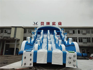 পুল সিই, EN14960, এসসিটি, EN71 জন্য নীল ওয়েভ কিডস Inflatable জল স্লাইড