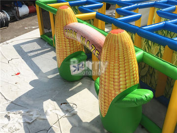 বড় Inflatable ইন্টারেক্টিভ গেম, লেজার ট্যাগ সঙ্গে প্রস্ফুটিত কর্ণ হাউন্টেড হাউস মাজা