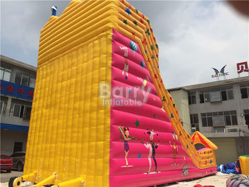কাস্টম তৈরি কিডস Inflatable স্লাইড একক লেন হলুদ 12x7x10m
