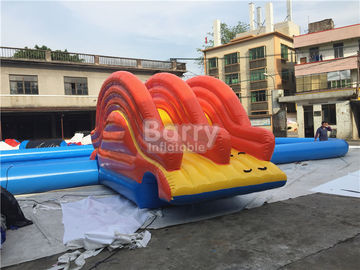 আয়তক্ষেত্র আকার জল বল বা প্যাডেল নৌকা জন্য ছোট স্লাইড সঙ্গে inflatable পুল