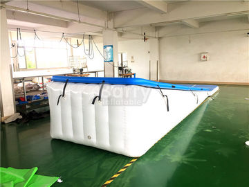 ডাবল ওয়াল ফ্যাব্রিক স্লাইড জন্য নীল ভাসমান জল Inflatable এয়ার ট্র্যাক রাম
