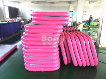 টেকসই নরম গোলাপী Inflatable এয়ার ট্র্যাক জিমন্যাস্টিক্স ম্যাট / ভাসমান ওয়াটার ম্যাট