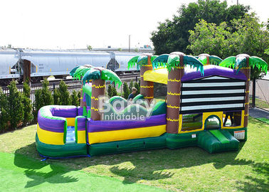 30 FT পাম বিচ Obstacle বাউন্স হাউস, জল স্লাইড সঙ্গে inflatable বাউন্সি কাসল
