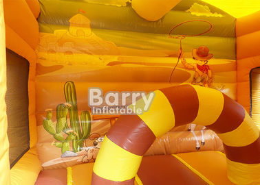 পশ্চিমী থিম বাউন্সি જમ્પિંગ কাসল / বহির্মুখী জন্য স্লাইড সঙ্গে Inflatable কম্বো