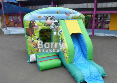 বহিরঙ্গন Toddlers খামার থিম প্রাণী Inflatable জাম্প কম্বো বাউন্সার