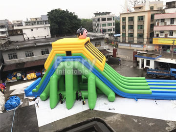 বাণিজ্যিক গ্রেড 4 লেন বিগ ইভেন্ট জন্য ভিজা দৈত্য Inflatable জল স্লাইড