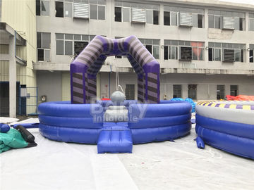 শেষ ম্যান স্ট্যান্ডিং Inflatable ইন্টারেক্টিভ গেম, বেগুনি বহিরঙ্গন খেলার মাঠ সরঞ্জাম রেকর্ন বল খেলা