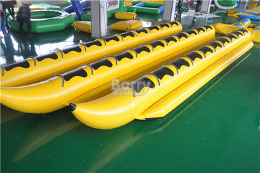হলুদ inflatable কলা নৌকা পিভিসি Tarpaulin জল পার্ক জন্য জল খেলনা