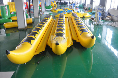 হলুদ inflatable কলা নৌকা পিভিসি Tarpaulin জল পার্ক জন্য জল খেলনা
