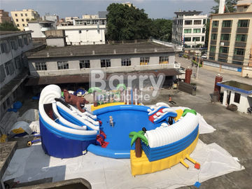 শিশুদের জন্য পুল এবং স্লাইড সঙ্গে কাস্টম পিভিসি Aquapark Inflatable জল পার্ক