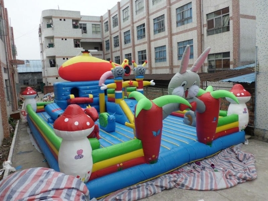 কার্টুন 0.55mm PVC Tarpaulin Inflatable Fun City