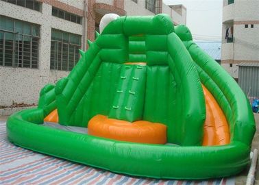 আড়ম্বরপূর্ণ ওয়াল সঙ্গে ছোট বাণিজ্যিক Inflatable স্লাইড, Frog স্টাইল Inflatable পুল স্লাইড