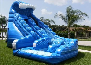Inflatable জল স্লাইড, ভাড়া জন্য নীল ব্যবহৃত inflatable বাণিজ্যিক জল স্লাইড