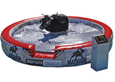 ডিলাক্স Inflatable মেকানিক্যাল বুল, গোলাকার পিভিসি Inflatable ম্যাট যান্ত্রিক Rodeo বুল